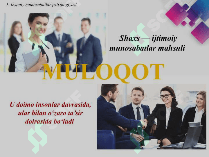 Muloqot va shaxslararo munosabar psixologiyasi 3
