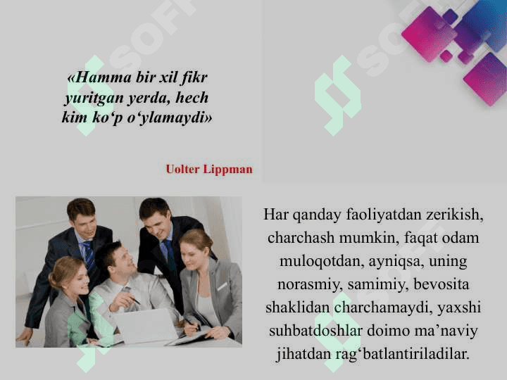 Muloqot va shaxslararo munosabar psixologiyasi 7