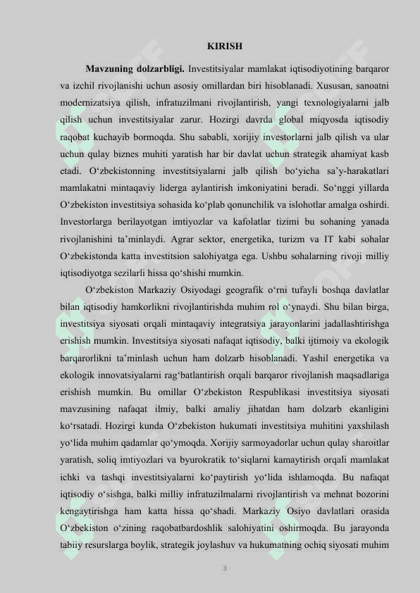 O'zbekison Respublikasi investitsiya siyosati 3