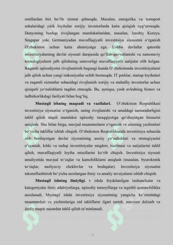 O'zbekison Respublikasi investitsiya siyosati 4