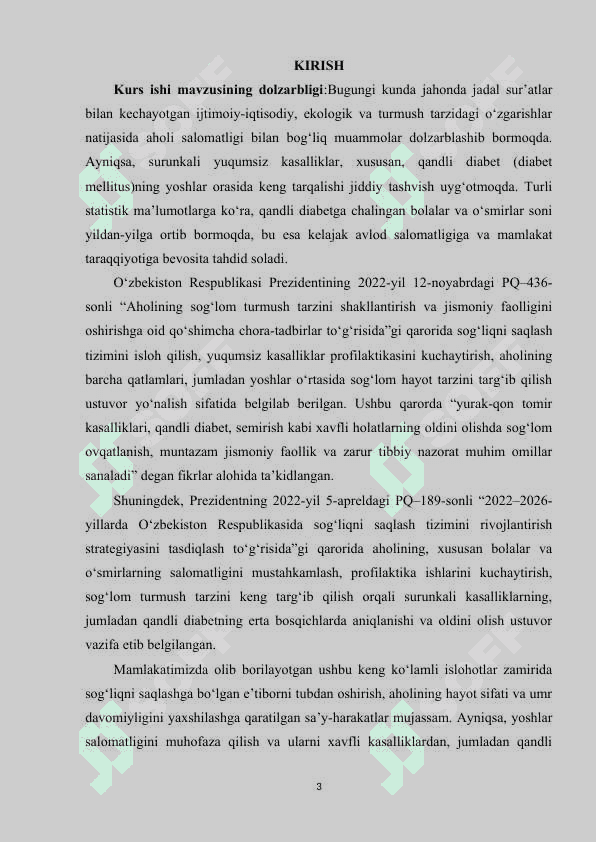 QANDLI DIABETNING YOSHLAR ORASIDA TARQALISHI VA OLDINI OLISH STRATEGIYALARI. 2