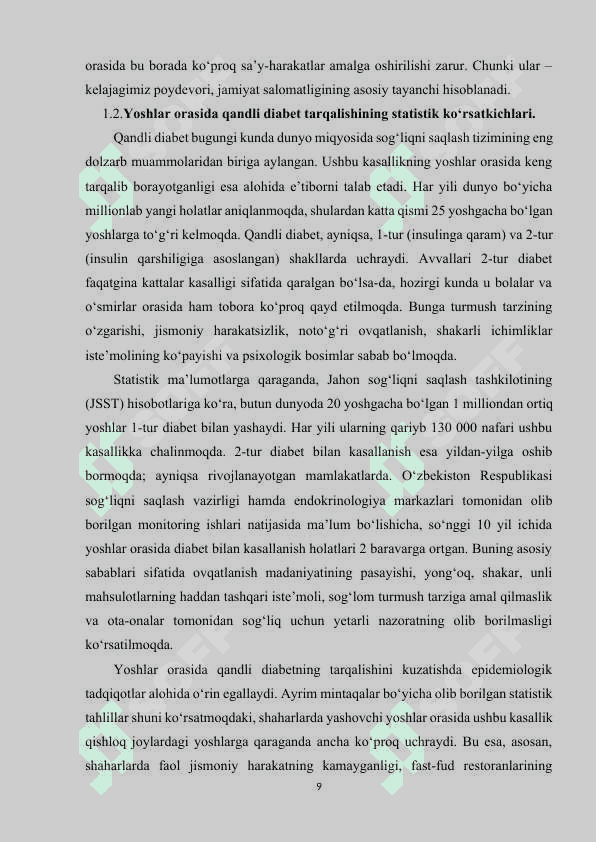 QANDLI DIABETNING YOSHLAR ORASIDA TARQALISHI VA OLDINI OLISH STRATEGIYALARI. 8