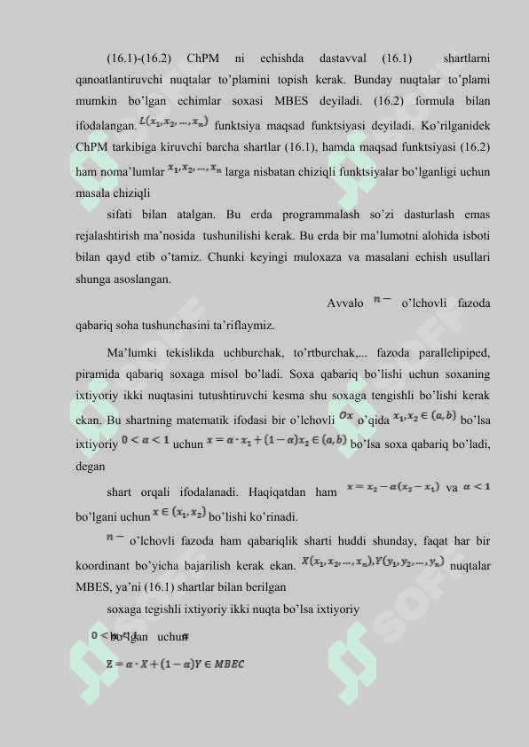 CHIZIQLI PROGRAMMALASH MASALALARI, CHPM GA KELTIRILADIGAN OPTIMAL REJALASHTIRISH MASALALARI. CHPM NING MATEMATIK MODELI. MUMKIN BO’LGAN ECHIMLAR SOXASI, MBES 4