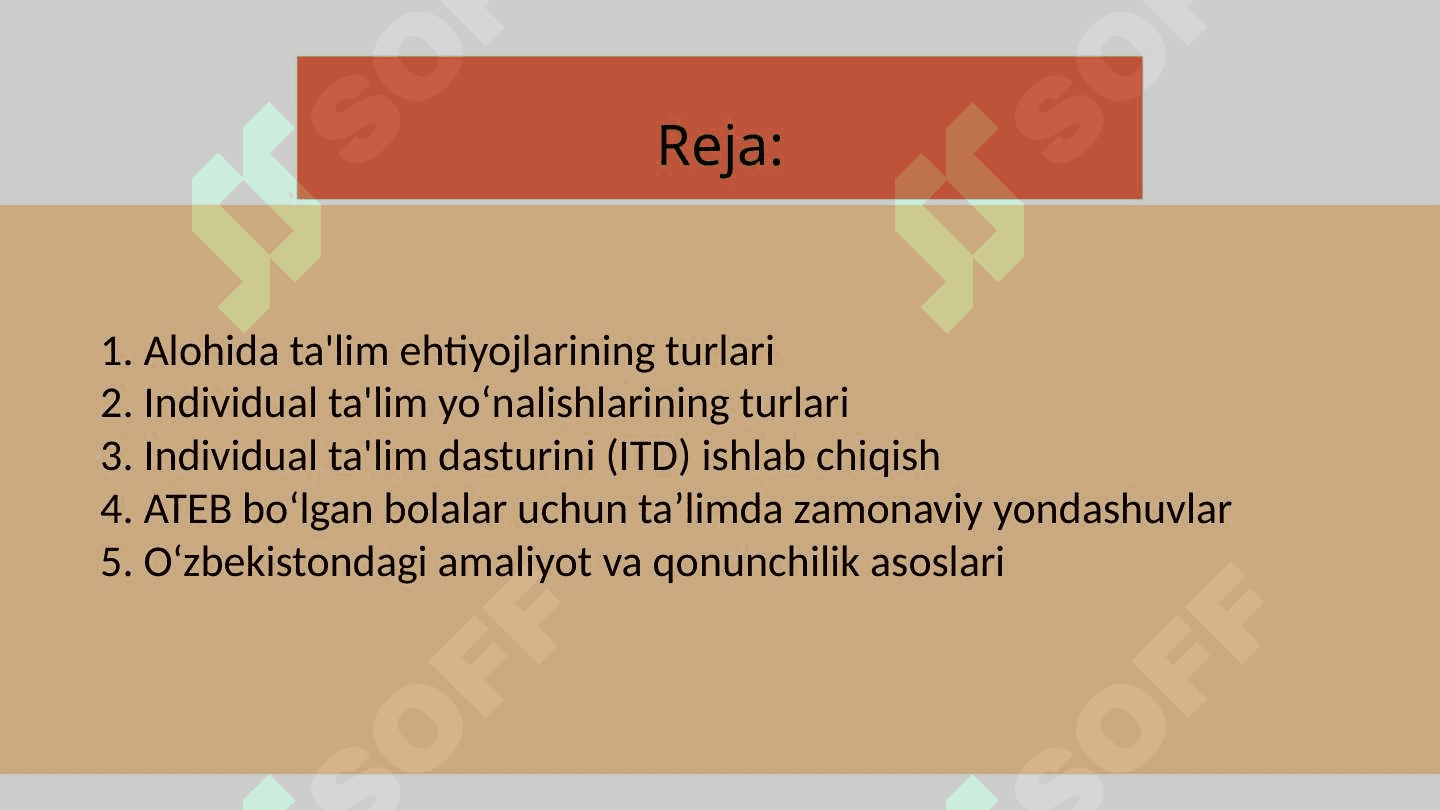 Alohida ta’lim ehtiyojlari bo‘lgan bolalar uchun individual ta’lim yo‘nalishlari 2