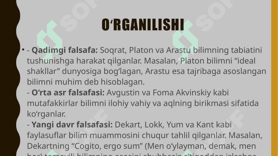 Bilim muammosini falsafada qoʻyilishi va hal qilinishi 8