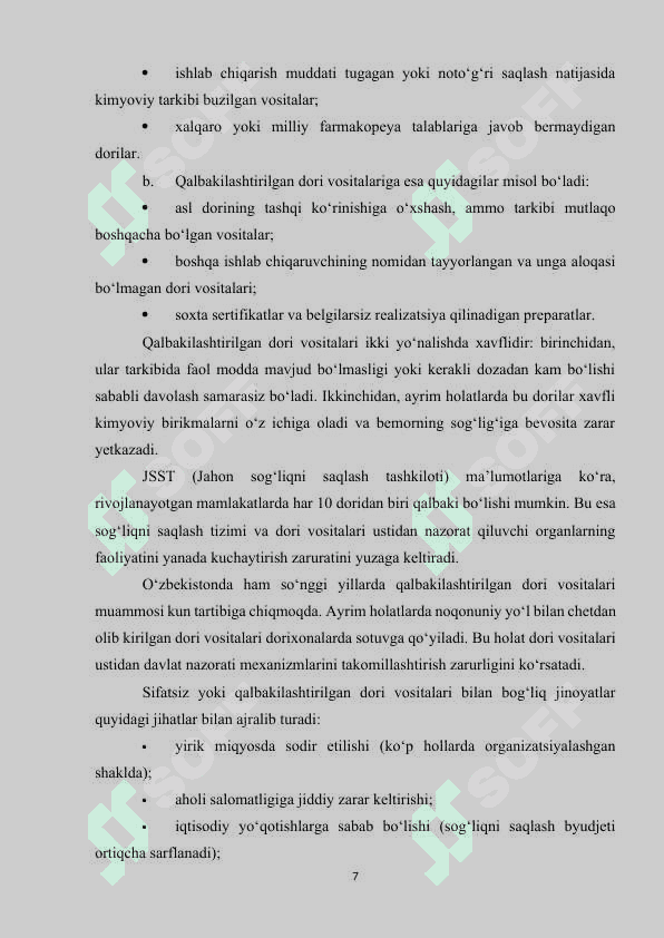 SIFATSIZ VA QALBAKILASHTIRILGAN DORI VOSITALARI BILAN BOG‘LIQ JINOYATLAR 6
