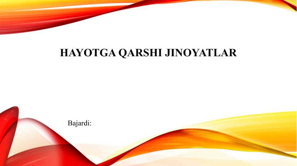 Hayotga qarshi jinoyatlar