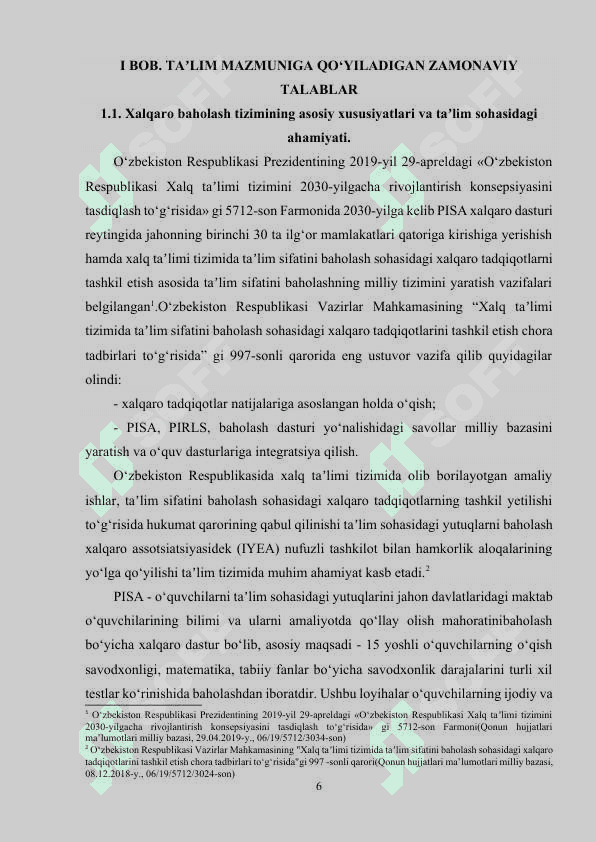 Ta’lim sifatini baholashning xalqaro tizimi 6