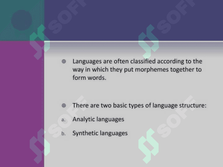 Morphological typology of foreign language and native language. Classification of foreign language and native language word groups 2