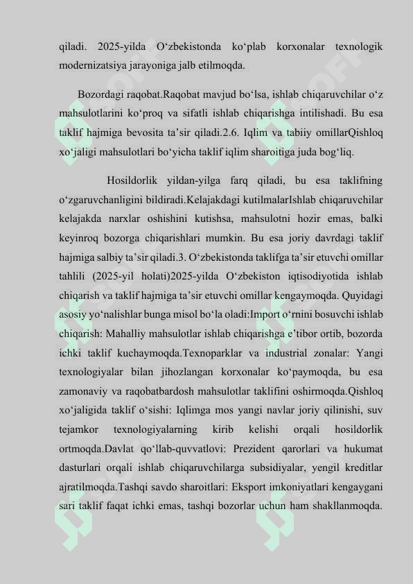 Taklif tushunchasi. Taklifning xajmiga  	    ta`sir etuvchi оmillar. 4