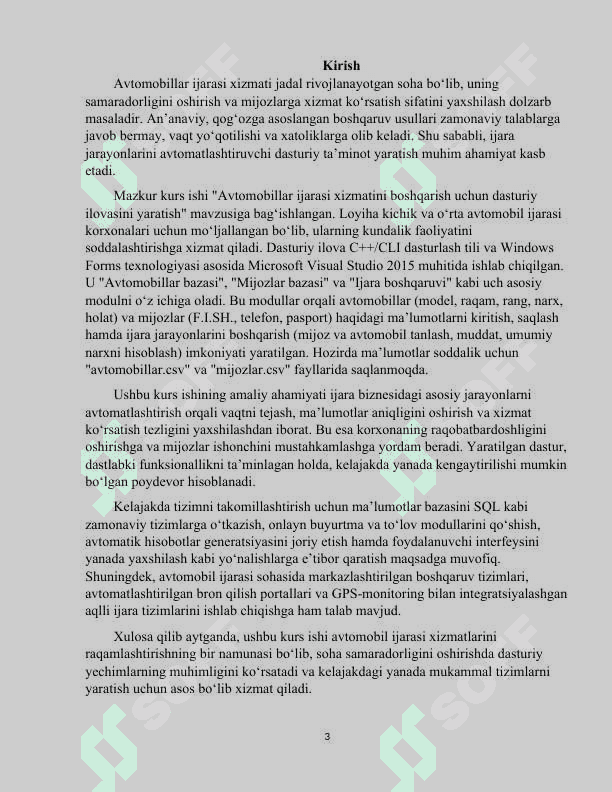 AVTOMOBILLAR IJARASI XIZMATINI BOSHQARISH UCHUN DASTUR ILOVASINI YARATISH 3