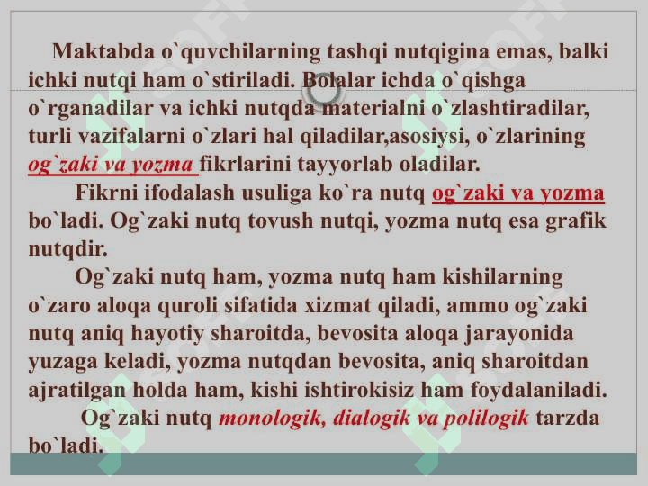 Bog‘lanishli nutq o‘stirish metodikasi. O‘quvchilar bog‘lanishli nutqini o‘stirishning maqsad va vazifalari, yo‘llari 4