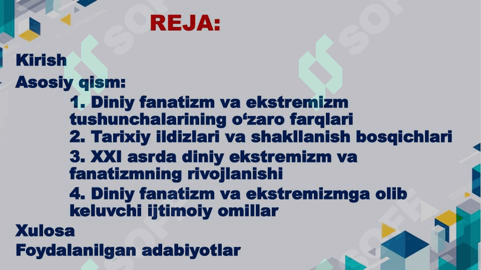 Diniy aqidaparastlik(fanatizm), ekstremizm paydo bolishining ijtimoiy tarixiy zaminlari va rivojlanishi 2
