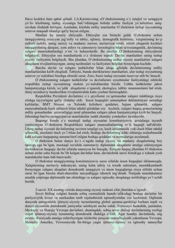 O`ZBEKISTON VA JAHON HAMJAMIYATI 3