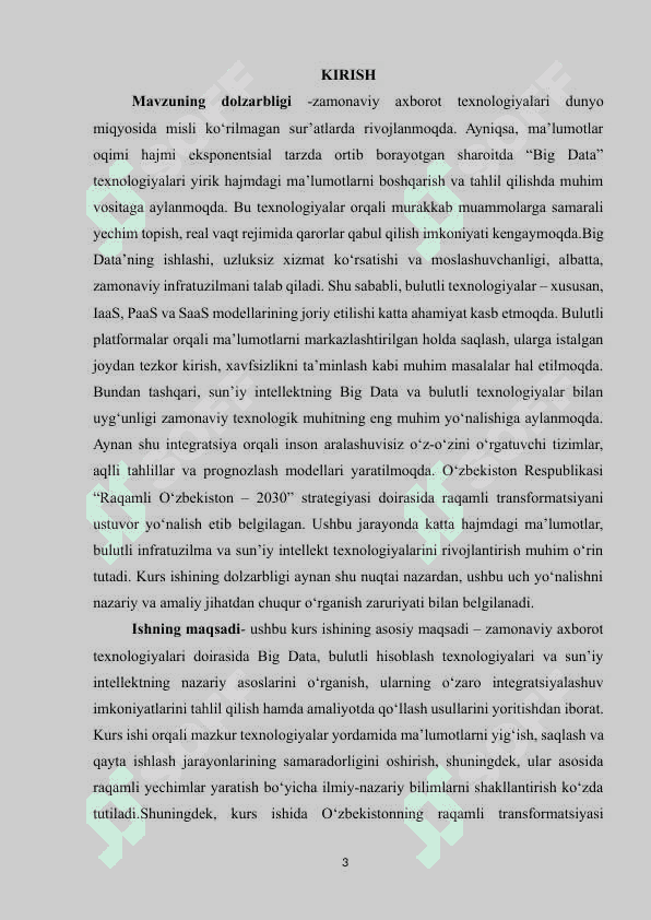 BIG DATA BULUTLI TEXNOLOGIYALAR 3