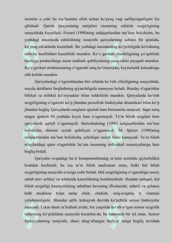 Keksayish va keksalik davrining psixologik xususiyatlari. 2