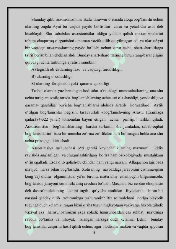 Kognitiv psixologiyada xotira tadqiqotlari 8