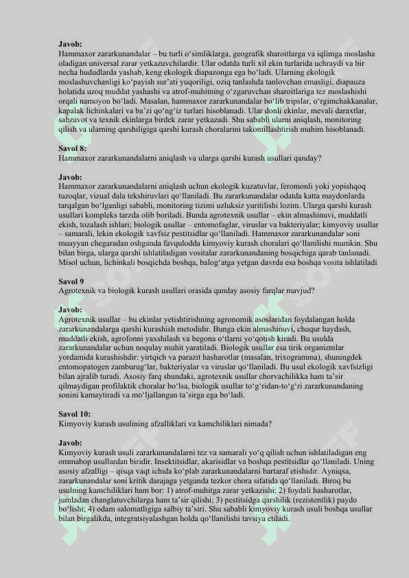 Entomologiya fanidan savollar 3