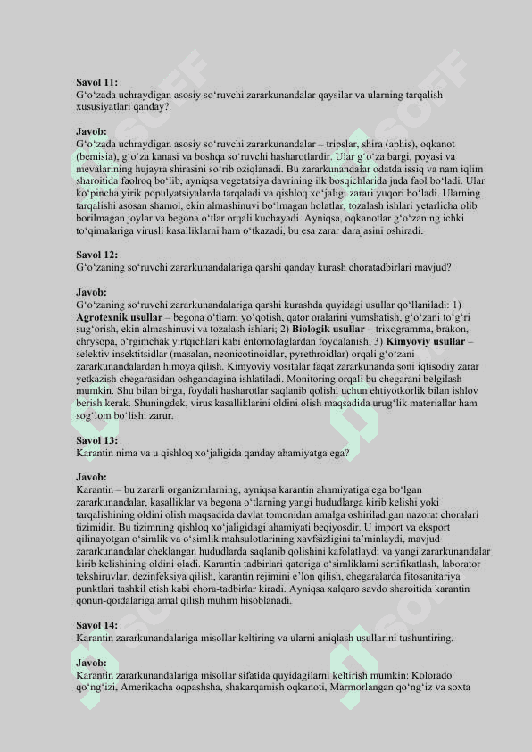 Entomologiya fanidan savollar 4