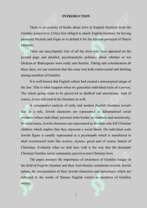 The main images of the Gentiles in English literature 3