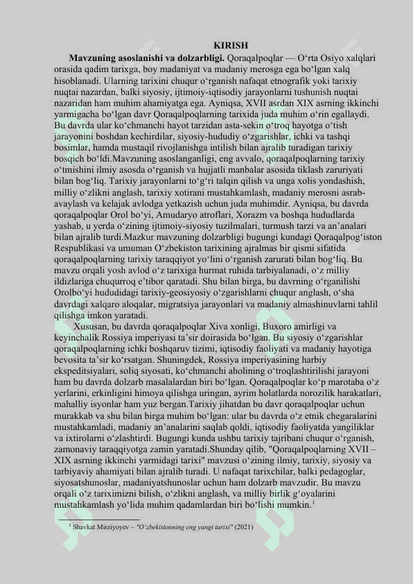 XVII-XIX asrning ikkinchi yarmida Qoraqalpoqlar 3