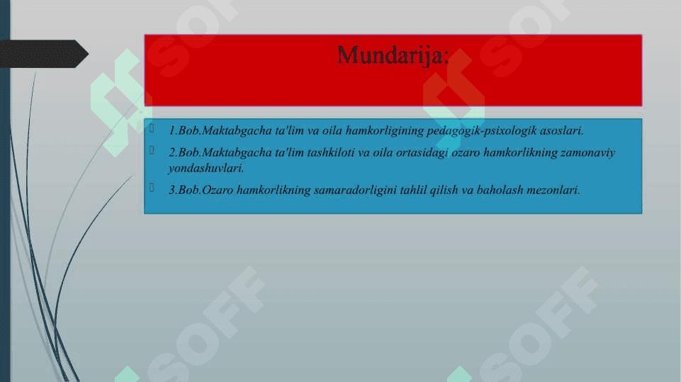 MAKTABGACHA TA'LIM TASHKILOTINING VA OILA HAMKORLIGINING NAZARIYASI VA AMALIYOTI 2
