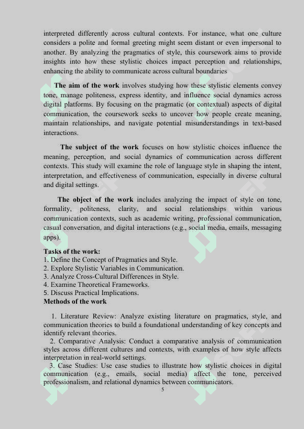 THE PRAGMATICS OF STYLE 5