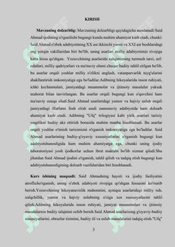 SAID AHMADNING HAYOTI VA IJODIY FAOLIYATI 3