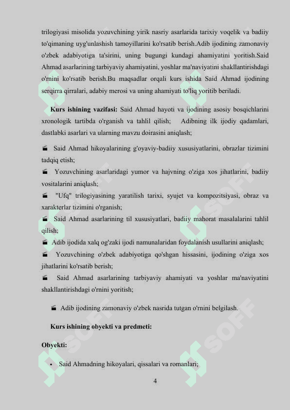 SAID AHMADNING HAYOTI VA IJODIY FAOLIYATI 4