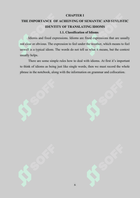 IMPORTANCE  OF ACHEIVING OF SEMANTIC AND STYLISTIC IDENTITY OF TRANSLATING IDIOMS 6