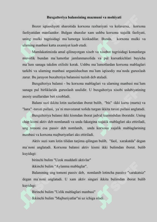 Schyotlar rejasi uning tuzilishi 2