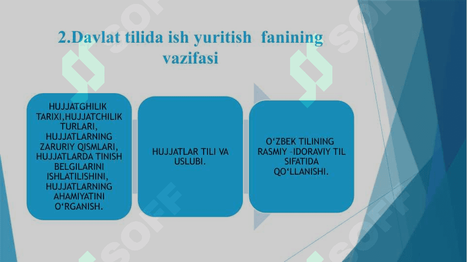 Davlat tilida ish yuritish. Akademik yozuv fanining  maqsad va vazifalari 5