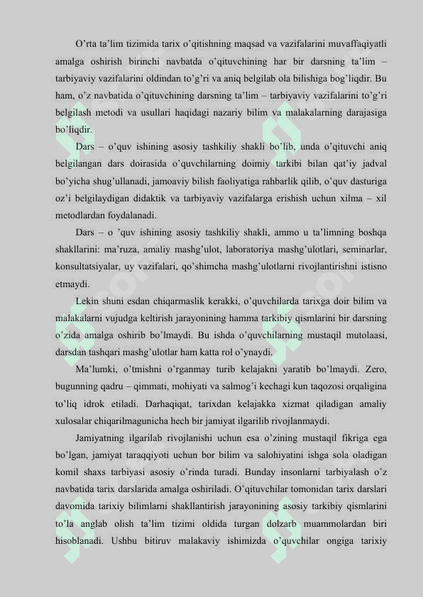 Tarix darslarining ilmiy-metodik va didaktik talablari 4