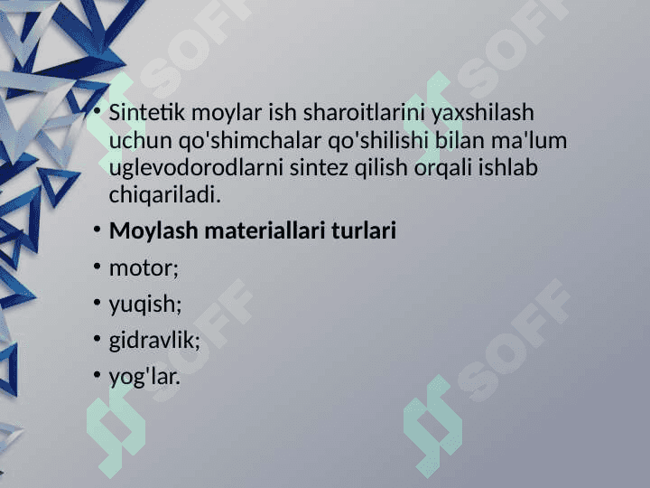 Texnik suyuqliklar tushunchasi 3