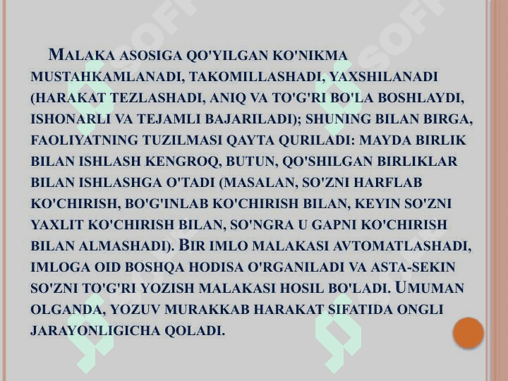 Orfografiyani o`rganish metodikasi. To`g`ri yozishni o`rgatish yo`nalishlari. O`quvchilarning imloviy sezgirligini shakllantiruvchi ish turlari 5