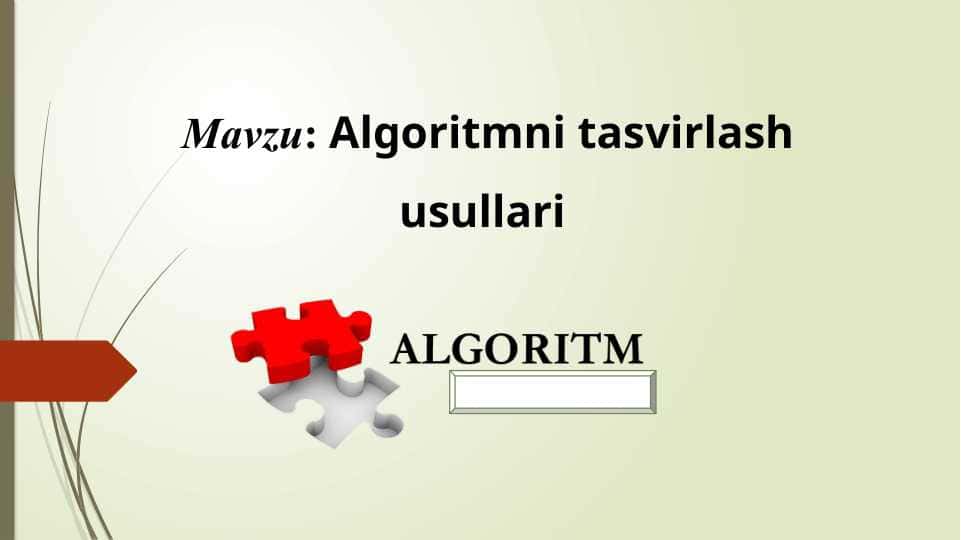 Algoritmni tasvirlash usullari