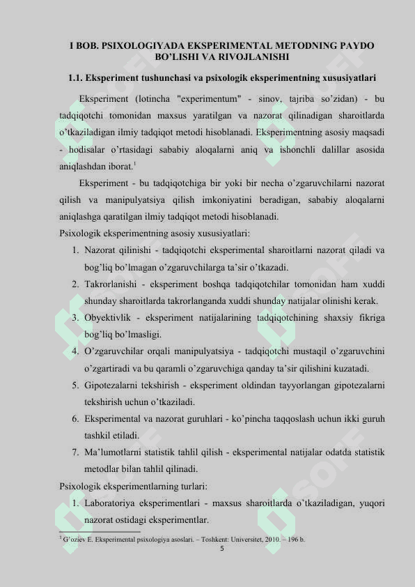 Psixologiyada eksperimental metodining tarixi 5