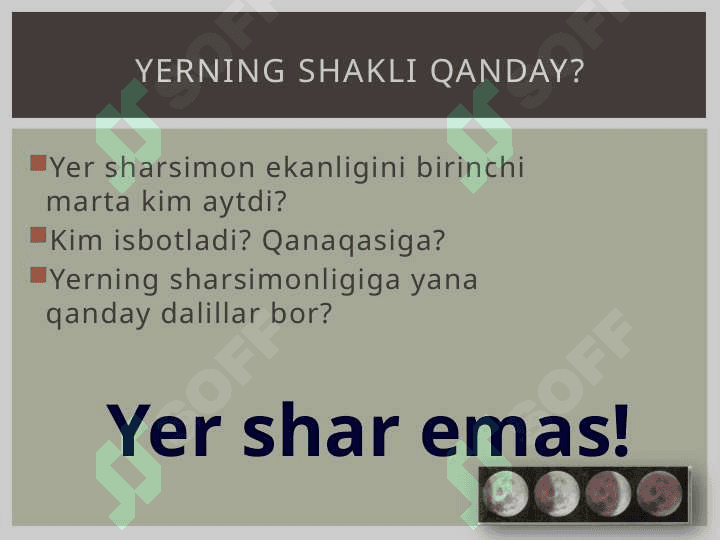 Yerning shakli va o'lchamlari 2