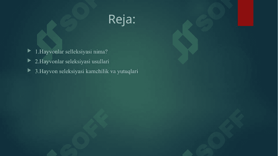 hayvonlar seleksiyasi 2