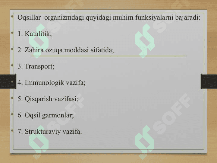 BIOLOGIK MAKROMOLEKULALARNI 6