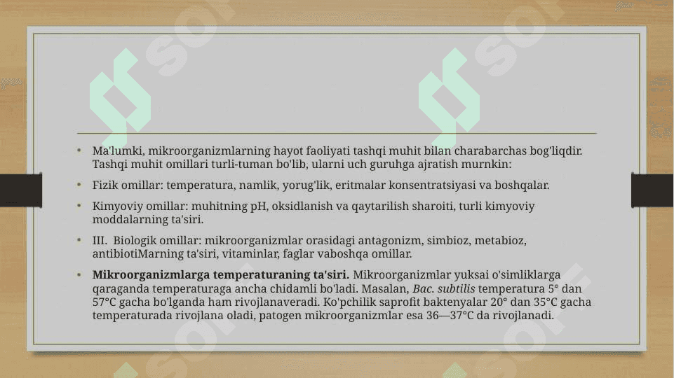 Mikroorganizmlarning tuproqdagi ekologik ahamiyati 2