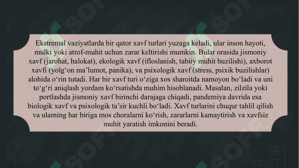 Ekstremal vaziyatlar tasnifi slayd 6