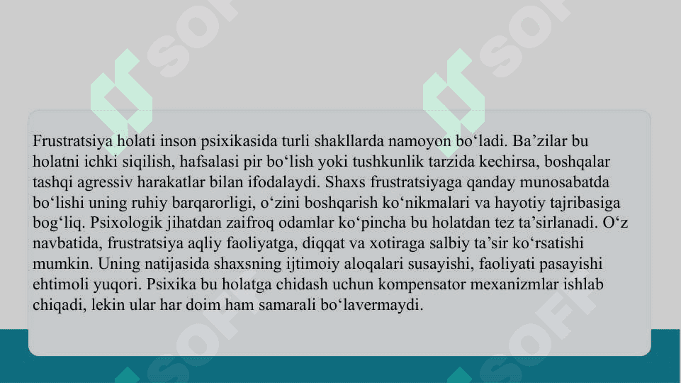 Frustratsiya holati slayd 8