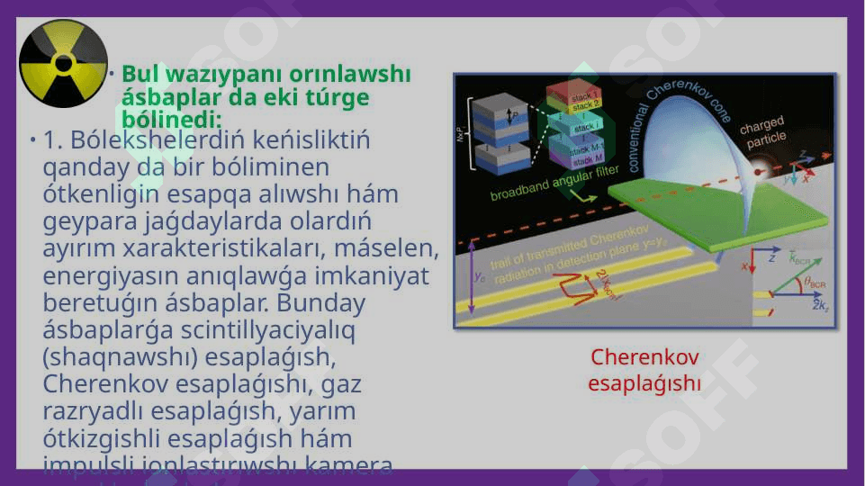 Radioaktiv nurlanıwdı hám bólekshelerdi esapqa alıw usılları 6