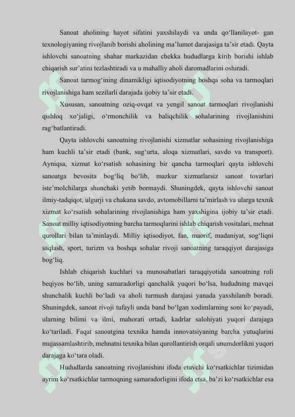 O`zbekiston Respublikasida sanoatni rivojlantirish istiqbollari 8