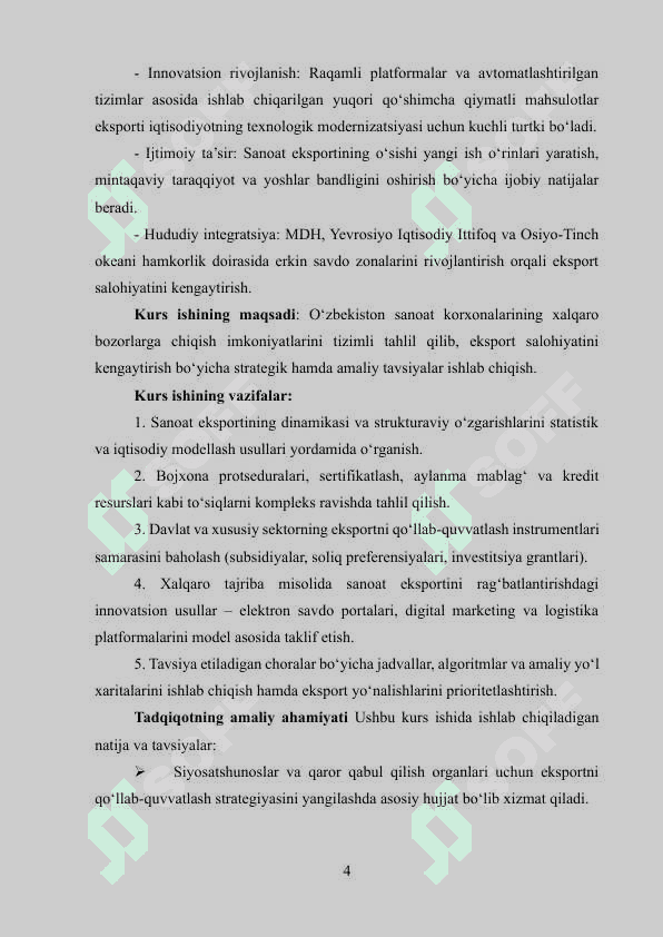 Sanoat korxonalari maxsulotlarini eksport qilish imkoniyatlarini oshirish yo‘llari 4
