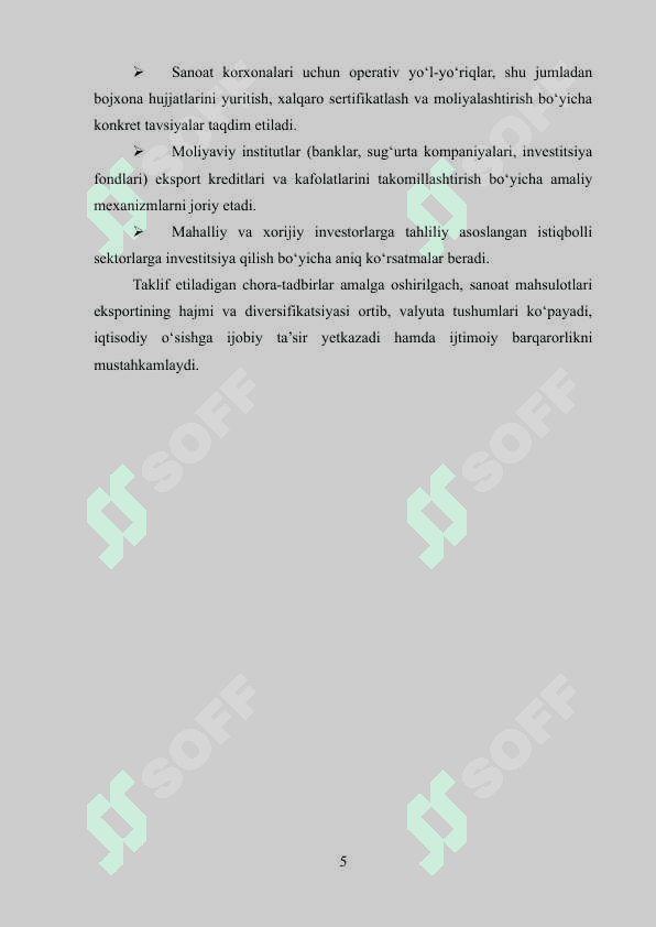 Sanoat korxonalari maxsulotlarini eksport qilish imkoniyatlarini oshirish yo‘llari 5
