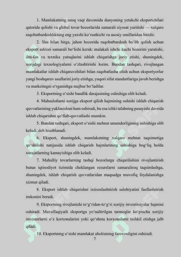Sanoat korxonalari maxsulotlarini eksport qilish imkoniyatlarini oshirish yo‘llari 7