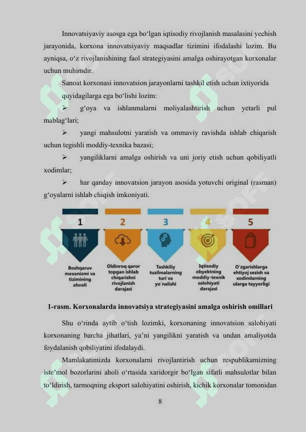 Raqobat sharoitida sanoat korxonalarining innovatsion faoliyati samaradorligini oshirish yo‘llari 8