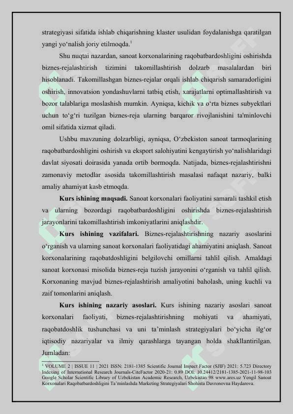 Sanoat korxonalari raqobatdoshligini ta’minlashda biznes-rejalashtirishni takomillashtirishning imkoniyatlari 4